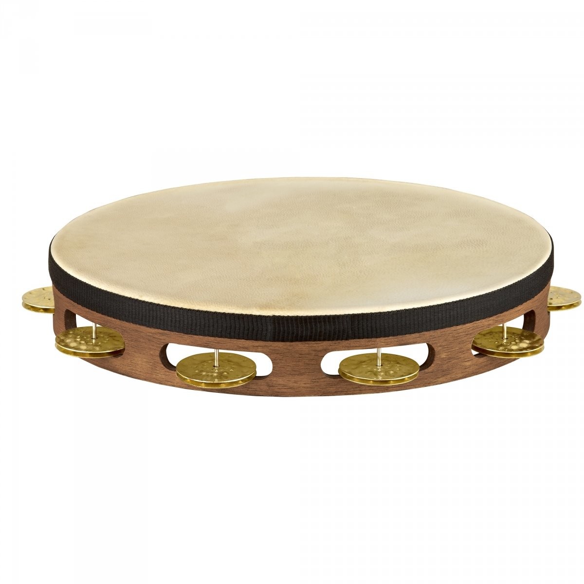 Meinl Percussion meinl Percussion tahv WB Vintage Goat Skin Wood Tambourine z mosiądzu obejmy (1-rzędowa), średnica 25,40 cm (10 cali) TAH1V-WB