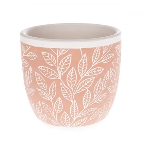 Dakls Osłonka ceramiczna 12,5 x 13,5 x 13,5 cm (ceglana, motyw roślinny) 864