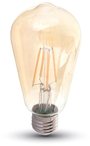 V-TAC VT-1968 8 W E27 Ciepłe białe lampa LED (ciepły biały, bursztyn, CE, EMC, szkło) 4421