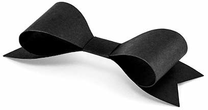 Dekoracje papierowe kokardki czarne 9.5x3.2cm