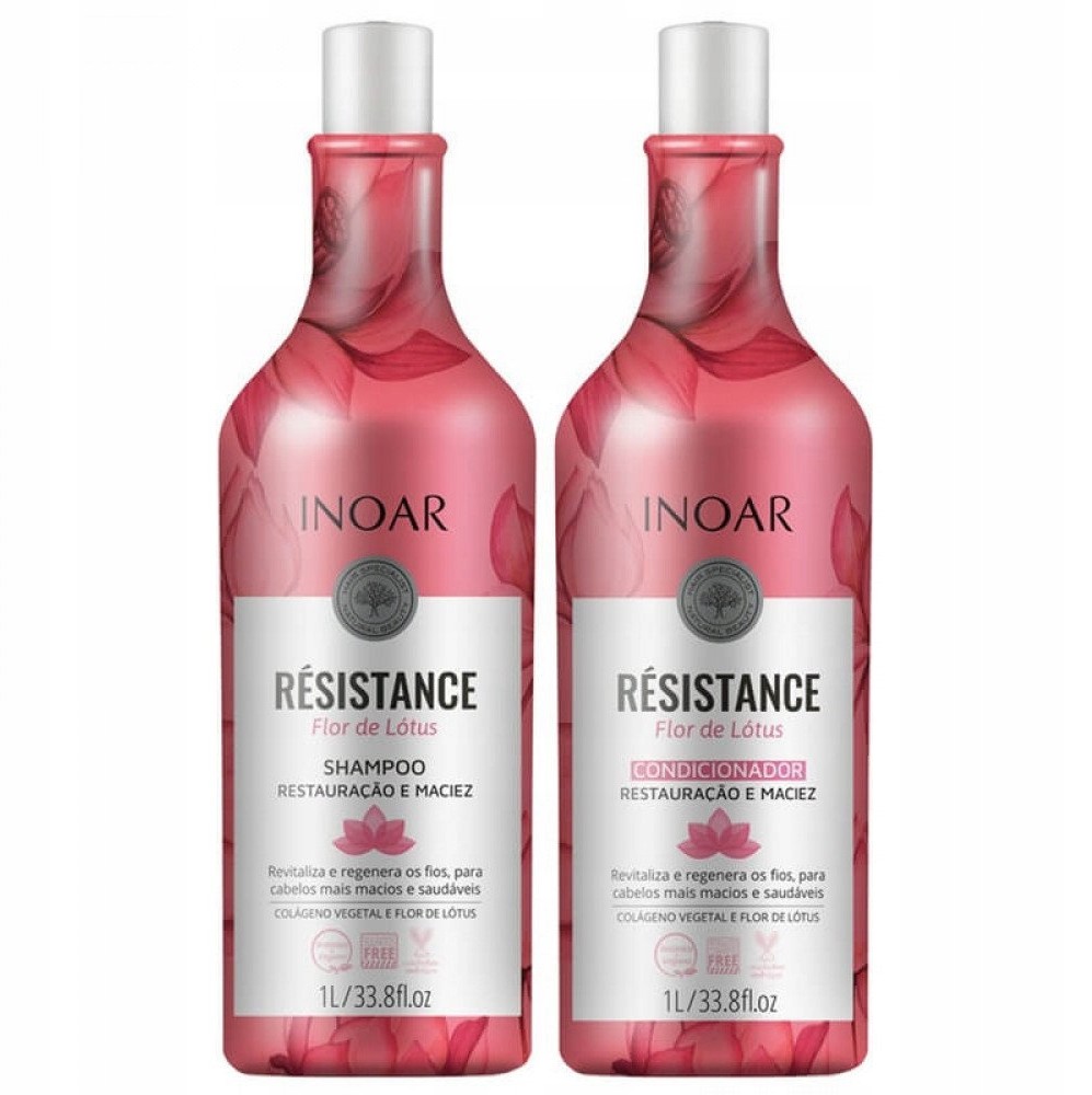 Фото - Шампунь INOAR Resistance Lotus, wegański szampon do włosów osłabionych, 1000ml