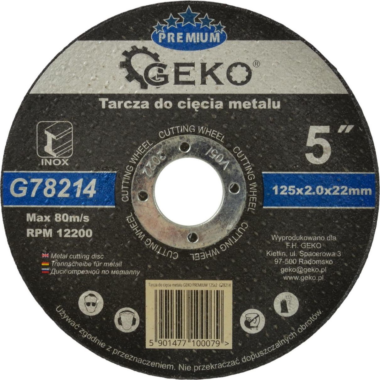GEKO Tarcza do cięcia metalu PREMIUM 125x2 Inox 10/50/200 vx1695