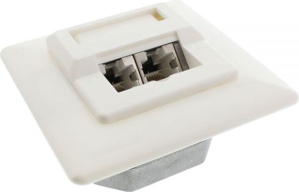 InLine InLine Cat.5e Gniazdo podtynkowe 2x RJ45 biały RAL9010 74302