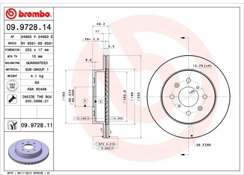 BREMBO 09.9728.11 09.9728.11