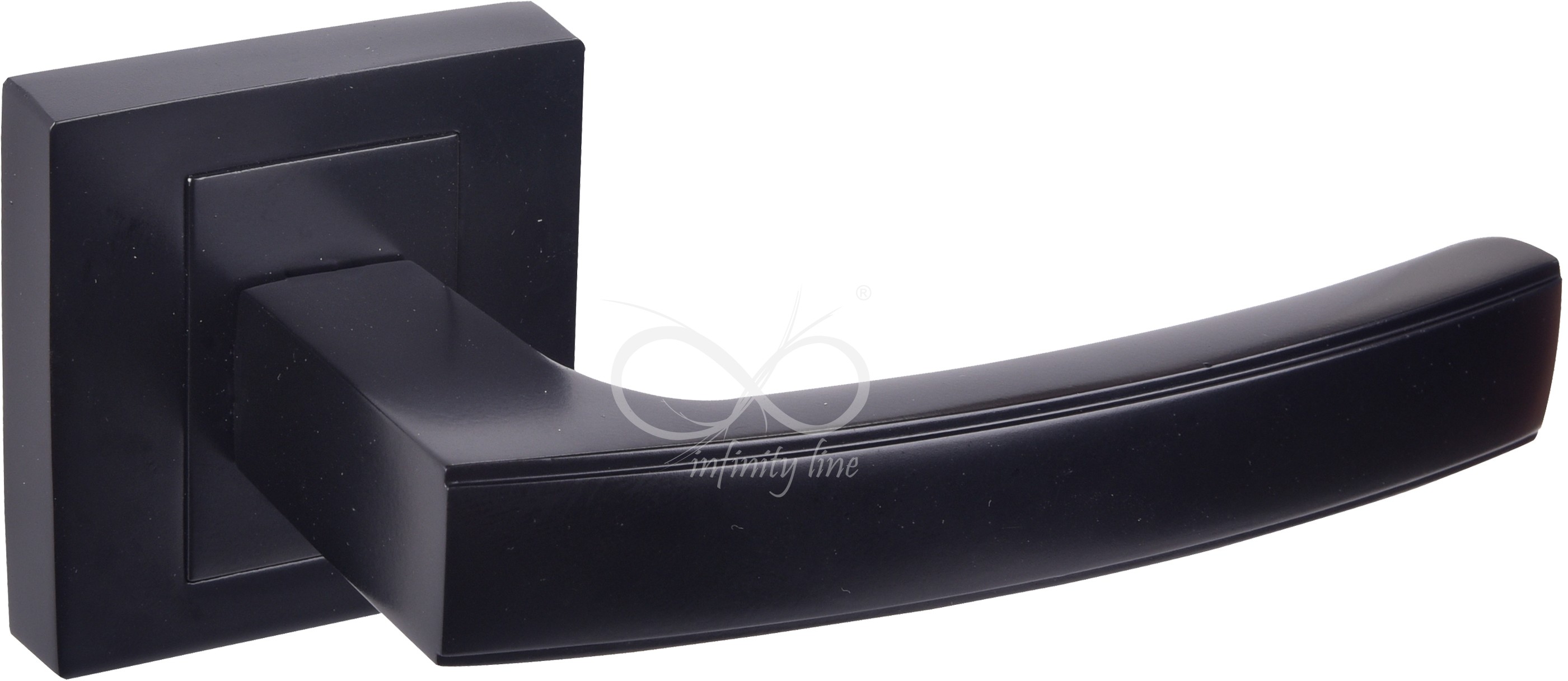 Infinity line KLAMKA HERMES NA ROZECIE KWADRATOWEJ CZARNA KHR B00