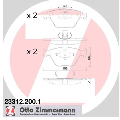 ZIMMERMANN Klocki hamulcowe - komplet 23312.200.1