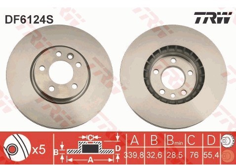 TRW Tarcza hamulcowa DF6124S