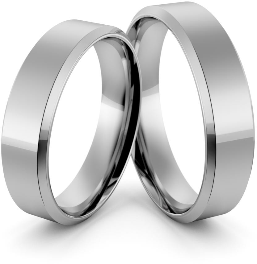 Eminence Obrączki ślubne palladowe klasyczne płaskie fazowane 5 mm - Pd-3 Pd-3-3