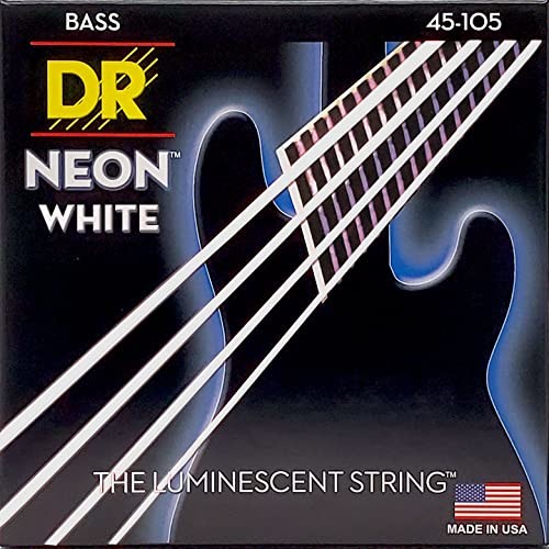 DR Strings Hi-Def struny do gitary neonowe białe basowe średnie NWB-45