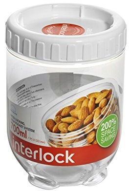 InterLock Interlock inl304 W Lock i interlock okrągły kontener, 700 ML, średnica 95 MM, plastik, przezroczysty, 95 x 95 x 133 cm INL304W