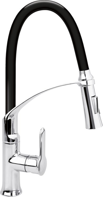 FALA BATERIA ZLEWOZMYWAKOWA Z ELASTYCZNĄ WYLEWKĄ FLEXIBLE 2-BLACK 75675 75675