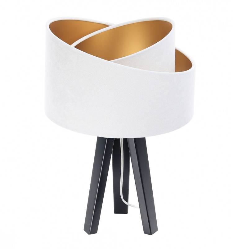 ImoLight Lampka stołowa mini-trójnóg czarny Awena Biało-złota 060s-062cz
