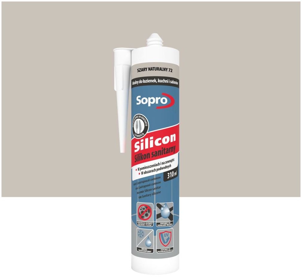 Sopro Silikon sanitarny Szary 72 310 ml