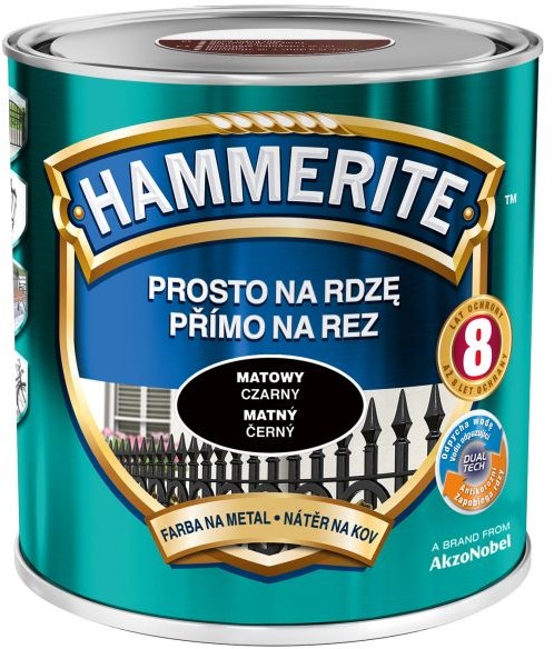 Hammerite Farba do metalu Prosto Na Rdzę matowy czarny 2 5 l