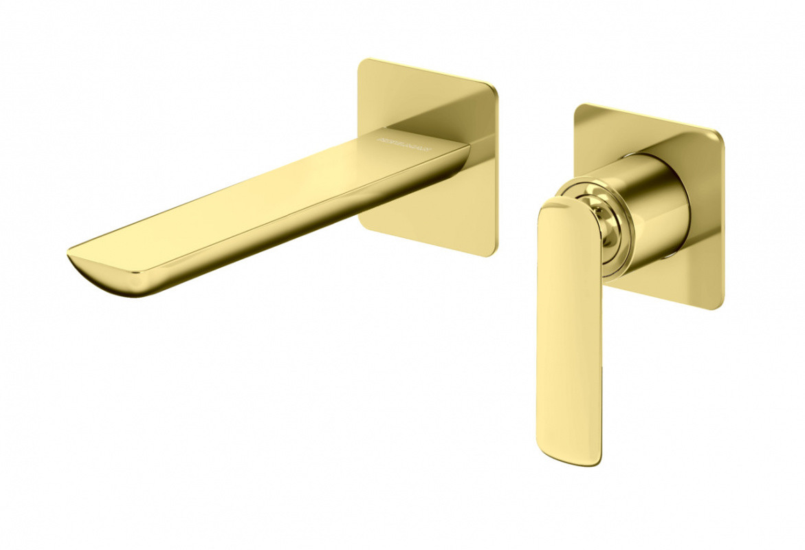 KOHLMAN Experience Gold Bateria umywalkowa ścienna złota QW180EGD