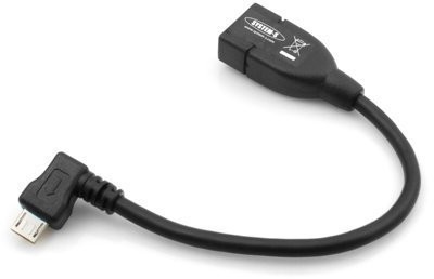 System-S USB-Adapter sieciowy on-the-go Micro USB OTG 90 stopni w prawo kątowy 90 ° Wtyczka kątowa Wtyczka do kabla USB 2.0 Typ A Host Adapter 53526021