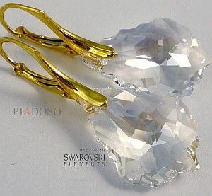 Swarovski UNIKAT kolczyki MOONLIGHT ZŁOTE SREBRO