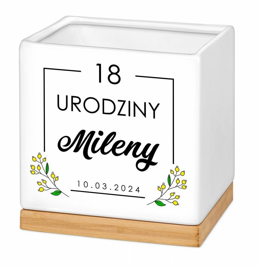 Blumfeldt Murrano Personalizowana kwadratowa z napisem dla niej na 18 urodziny PDC2-028