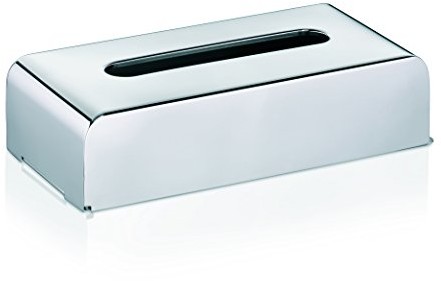 Kela Faber 22860 pudełko na chusteczki kosmetyczne z uchwytem naściennym, wymiary 27 x 12,5 x 7cm, wykonane ze stali szlachetnej 18/10, kolor błyszczący srebrny 22860