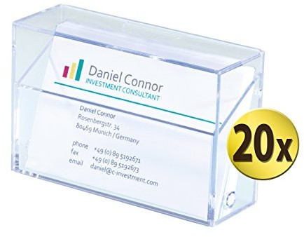 Sigel GmbH VA110/20 wizytówek-Box do 100 kartek w formacie karty kredytowej 86 X 56 mm przezroczysty VA110/20