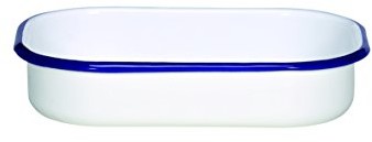 Krüger Karl  husum uniwersalny uchwyt) 21 cm, nierdzewna, Biały z niebieską krawędzią, 21 x 14 x 4,5 cm 145M/21B