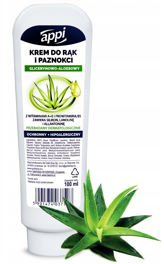 Krem Do Rąk i paznokci Gliceryna Aloes 100 ml Appi