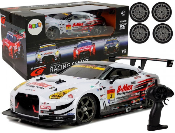 Import LEANToys Auto Wyścigowe Drift Zdalnie Sterowane Białe Nissan GT-R Nismo GT3 1:16 2.4G LT-8428-0