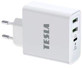 Tesla Ładowarka sieciowa Tesla Device PA65 2x USB USB-C 65W Biała