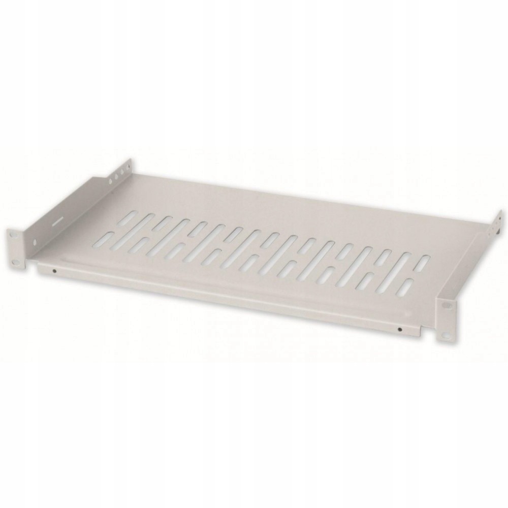 Półka 1U 255mm 19Cali 2 pkt mocowania, perforowana