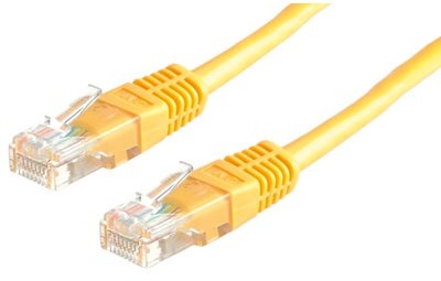 Patchcord UTP kat.5e 0.5m żółty)