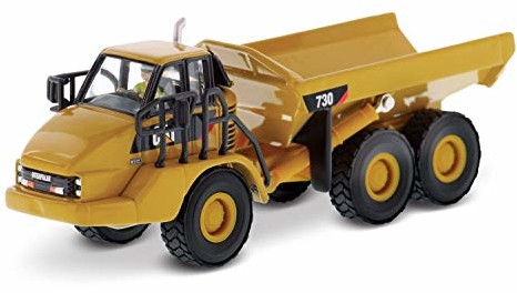 Diecast Masters Diecast Masters 85130 - Caterpillar Muldenkipper 730, szczegółowy pojazd przegubowy H0 CAT w metalowym pudełku, skala 1:87, ok. 12 x 3,7 x 4,9 cm, 14+, nadaje się do modeli kolejek i kolekcjonerów 85130