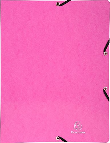 Exacompta pierścieniowy iderama z gumowym ściągaczem A4, 4 pierścienie, 15 MM, powlekany karton Manila, Rosa 2 pierścienie 54894E