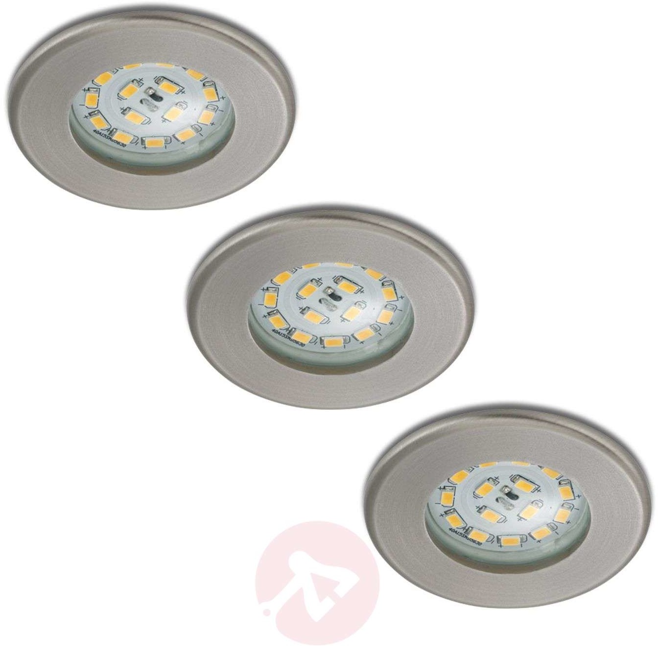 Briloner Zestaw 3 szt. reflektor LED Nikas IP44 nikiel