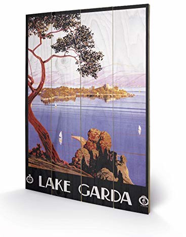 Piddix 'Gardasee' drewniana ściana artystyczna, 40 x 59 cm