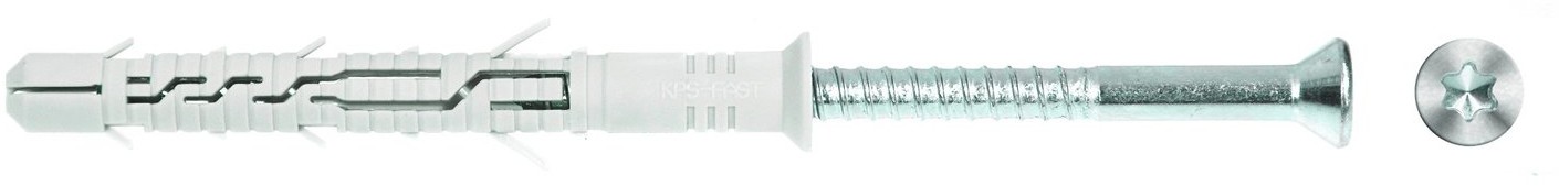 WKRĘT-MET Kołek ramowy z łbem stożkowym i gniazdem TX 10 mm x 140 mm