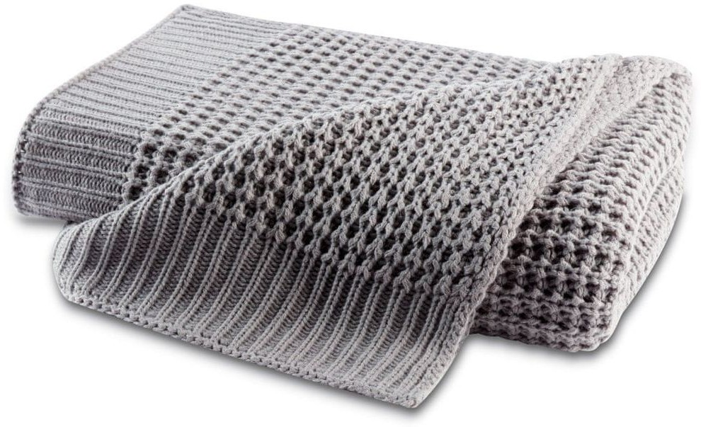 Biederlack koc Purple Dream Knit Grey