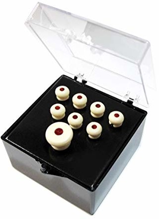 Martin Martin Zestaw szpilek do mostka i końca, biały z wkładką żółwia 2053