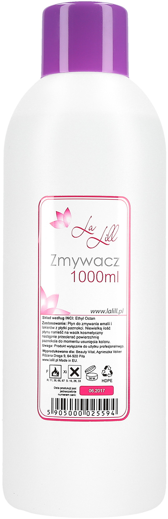 Lalill LALILL Zmywacz do paznokci 1000ml 0000053351
