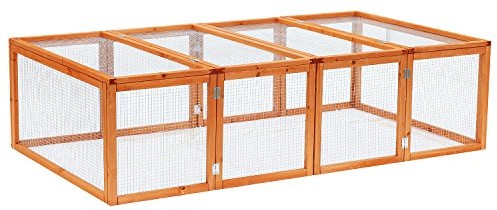 PawHut pawhut swobodne Gehege Zoo Enclosure królików rozrzutniki dla małych zwierząt sosna drewno naturalne 181 x 100 x 48 cm D51-085