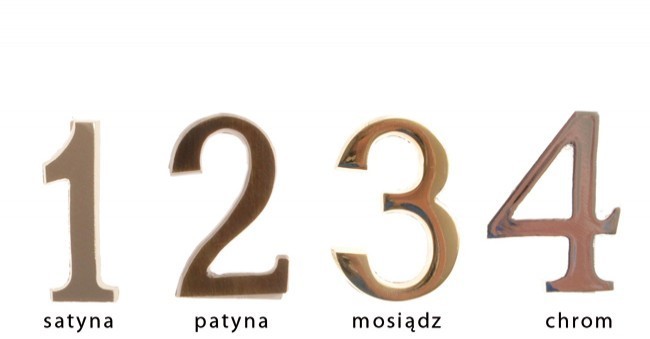 Cyfra samoprzylepna 4,5 cm mosiądz