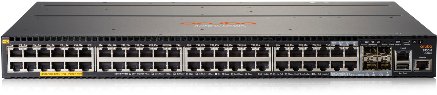 HPE Aruba 2930M 48G PoE+ 1-slot Switch JL322A