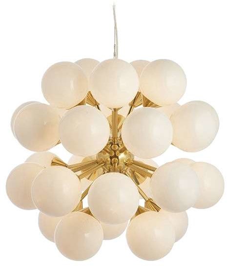 Endon Wisząca LAMPA loftowa OSCAR 76499 Endon szklana OPRAWA kule molekuły ZWIS mondo balls szczotkowany mosiądz biały 76499