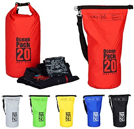Relaxdays Ocean Pack, 20L, wodoszczelny plecak, ultralekki Dry Bag f. kajak, rafting, żeglarstwo, narty, snowboard, czerwony, 20L 10022784_47