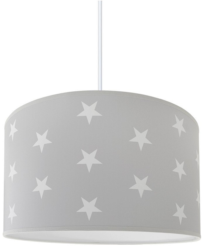 Lampdar Dziecięca lampa wisząca STARS GREY 1xE27/60W/230V