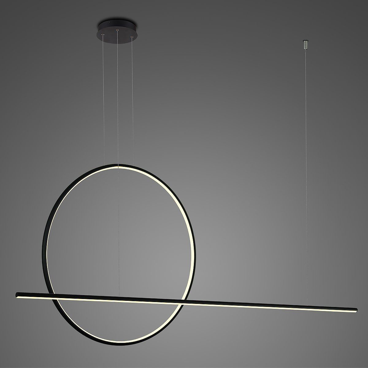 Altavola Design Lampa wisząca Nowoczesna lampa wisząca LED do pokoju dziennego Altavola Linea No.2 długa LA087/PX_80_4k_black_dimm LA087/PX_80_4k_black_dimm