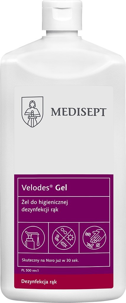 Medisept Velodes Gel żel do higienicznej dezynfekcji rąk 500 ml Butelka z pompką | Nowy sklep, ponad 1000 promocji! NN-MMD-DRG0-001