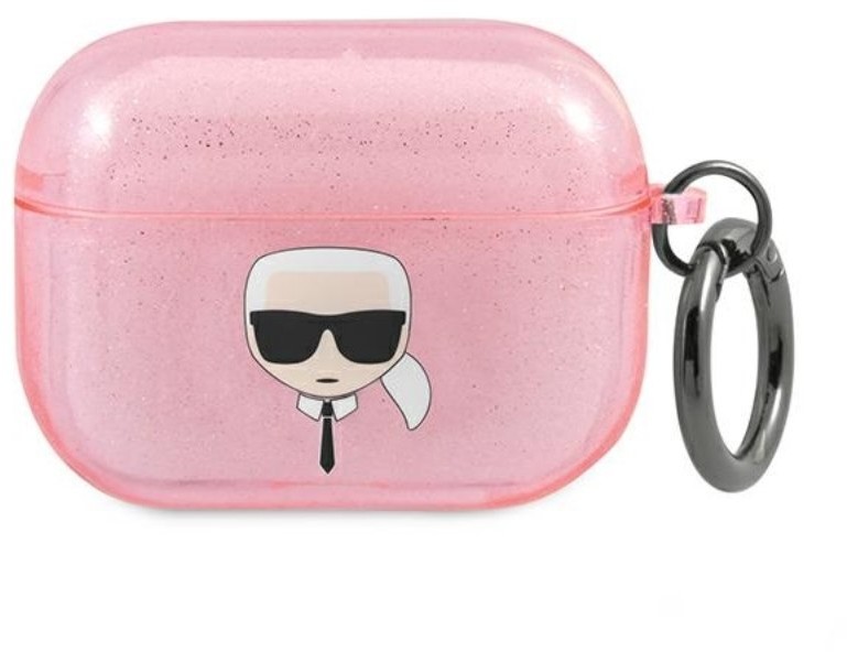 Karl Lagerfeld Karl Lagerfeld Karl Head Glitter - Etui Airpods Pro (różowy) KLAPUKHGP