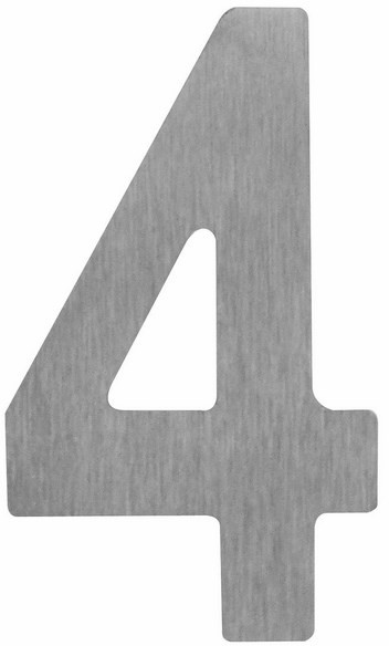 Cyfra 4 z tworzywa 180 mm srebrna