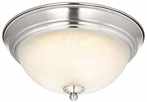 Westinghouse lighting 64005 lampa sufitowa LED 28 cm z możliwością przyciemniania do wnętrz, szczotkowane wykończenie niklowe z białym szkłem alabastrowym 6400540