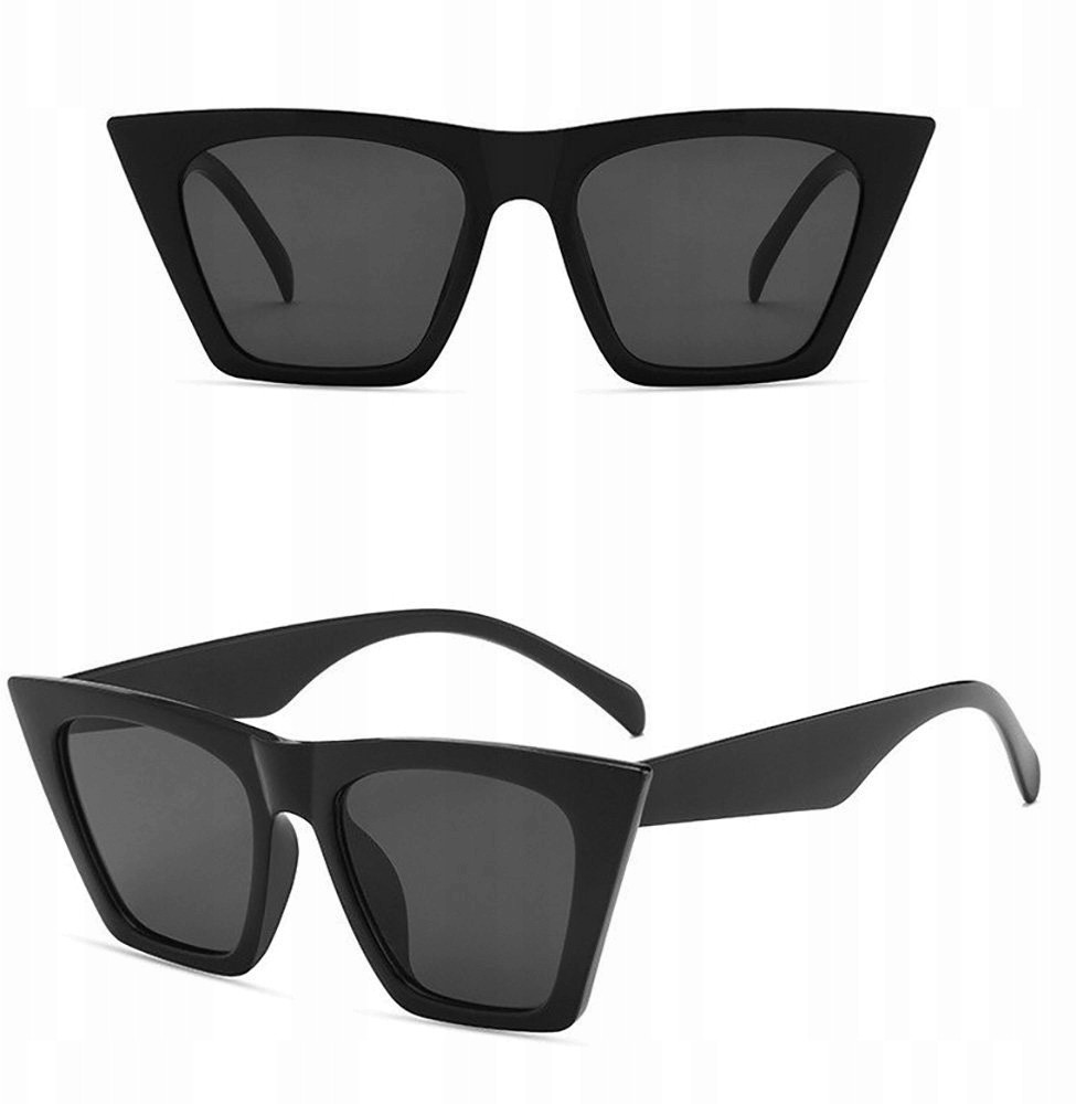 Retro Okulary Damskie przeciwsłoneczne Czarne